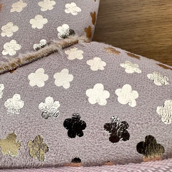 🦋Girls Winter Boots Sz 5 Flower Rose Gold Metallic Butterfly Faux-Fur Slipper🦋 - Picture 9 of 9